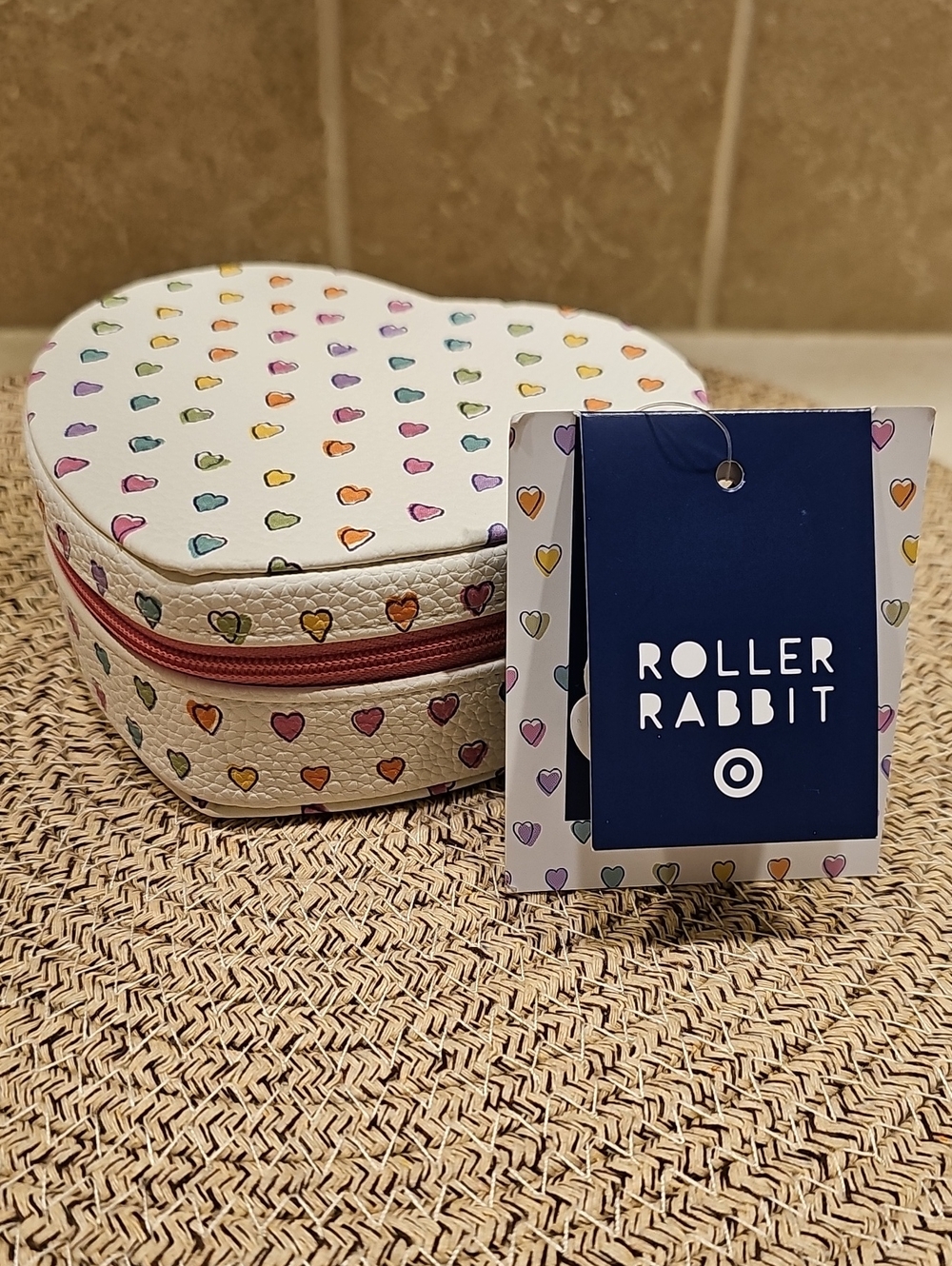 New Roller Rabbit X Target Disco Hearts Wave Heart Shaped Jewelry Box White&Pink - Picture 4 of 10